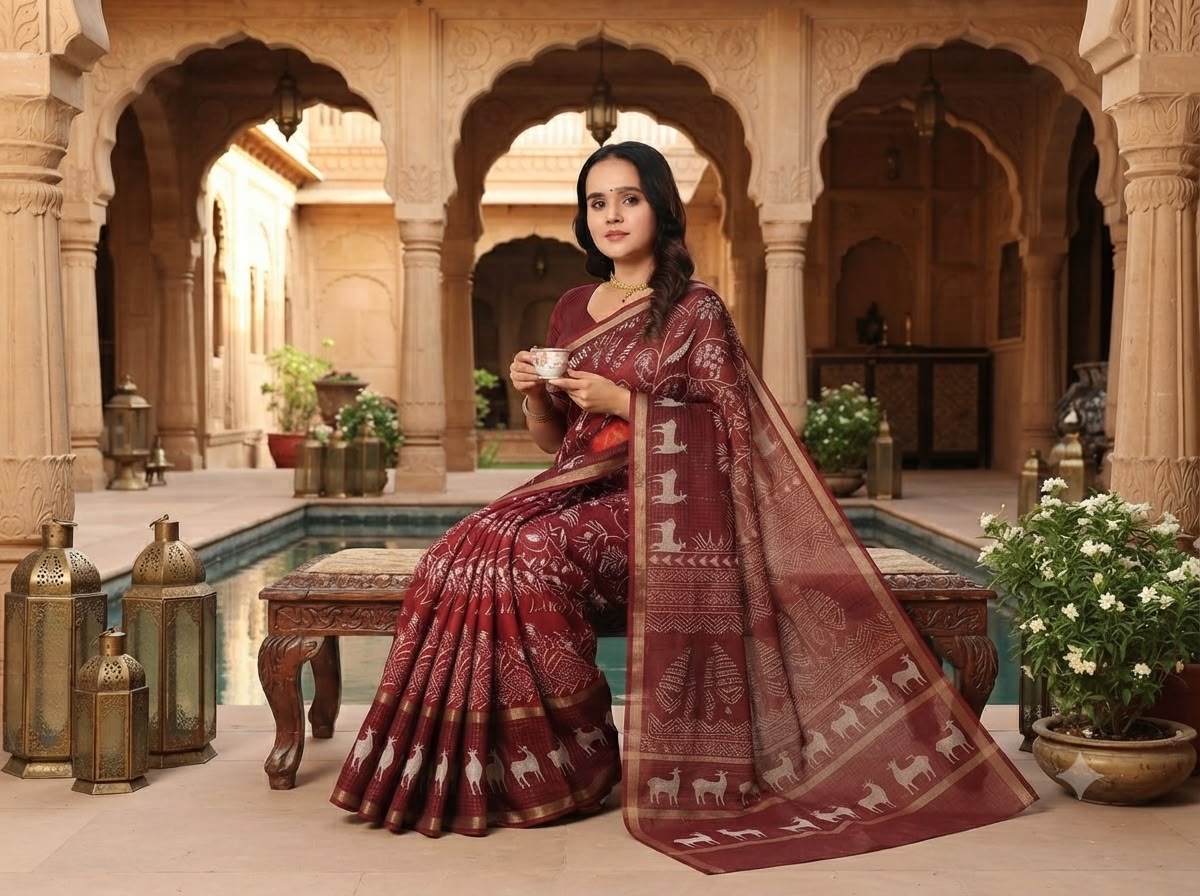 Royal Maroon Heritage Saree