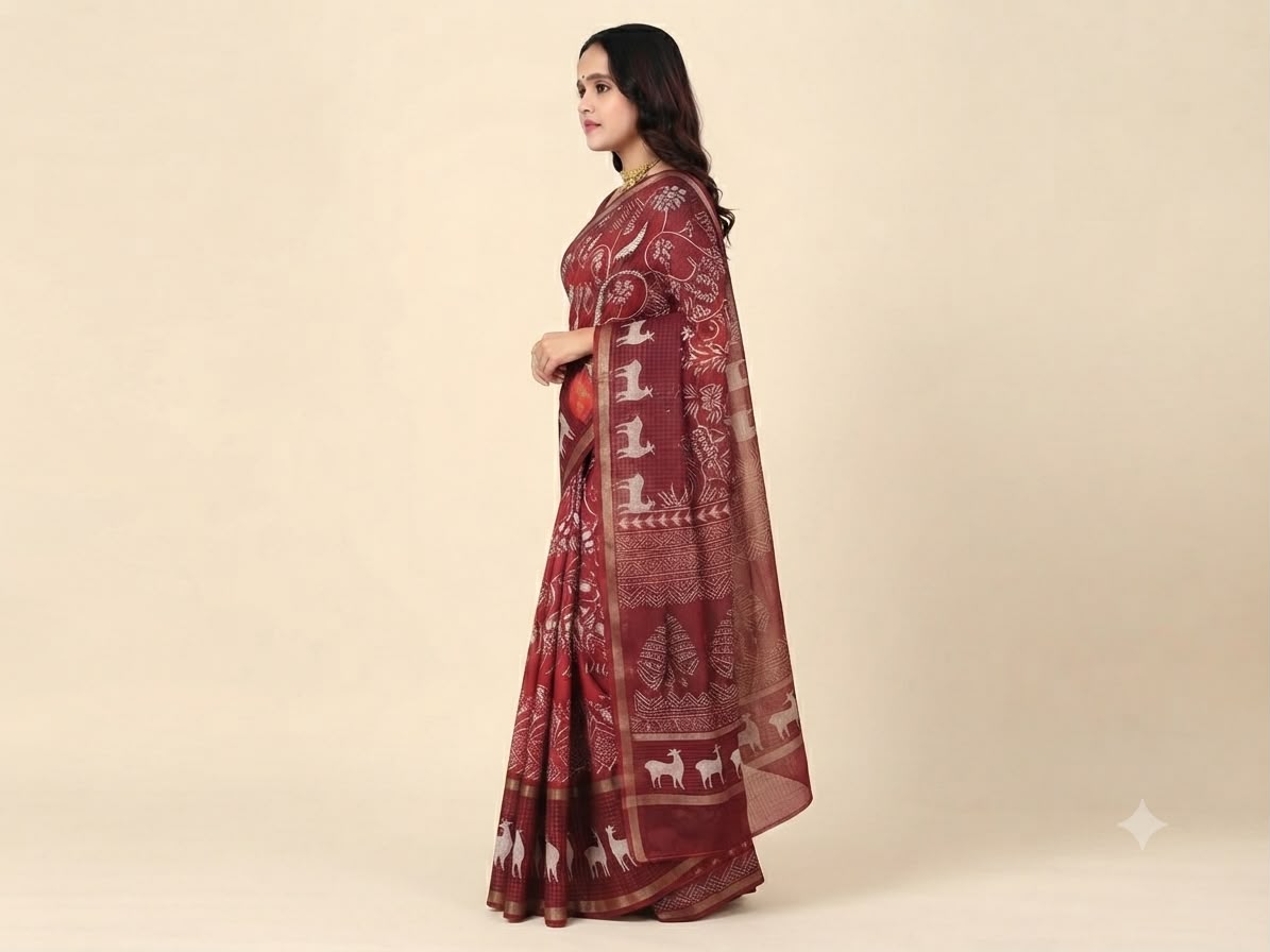 Royal Maroon Heritage Saree