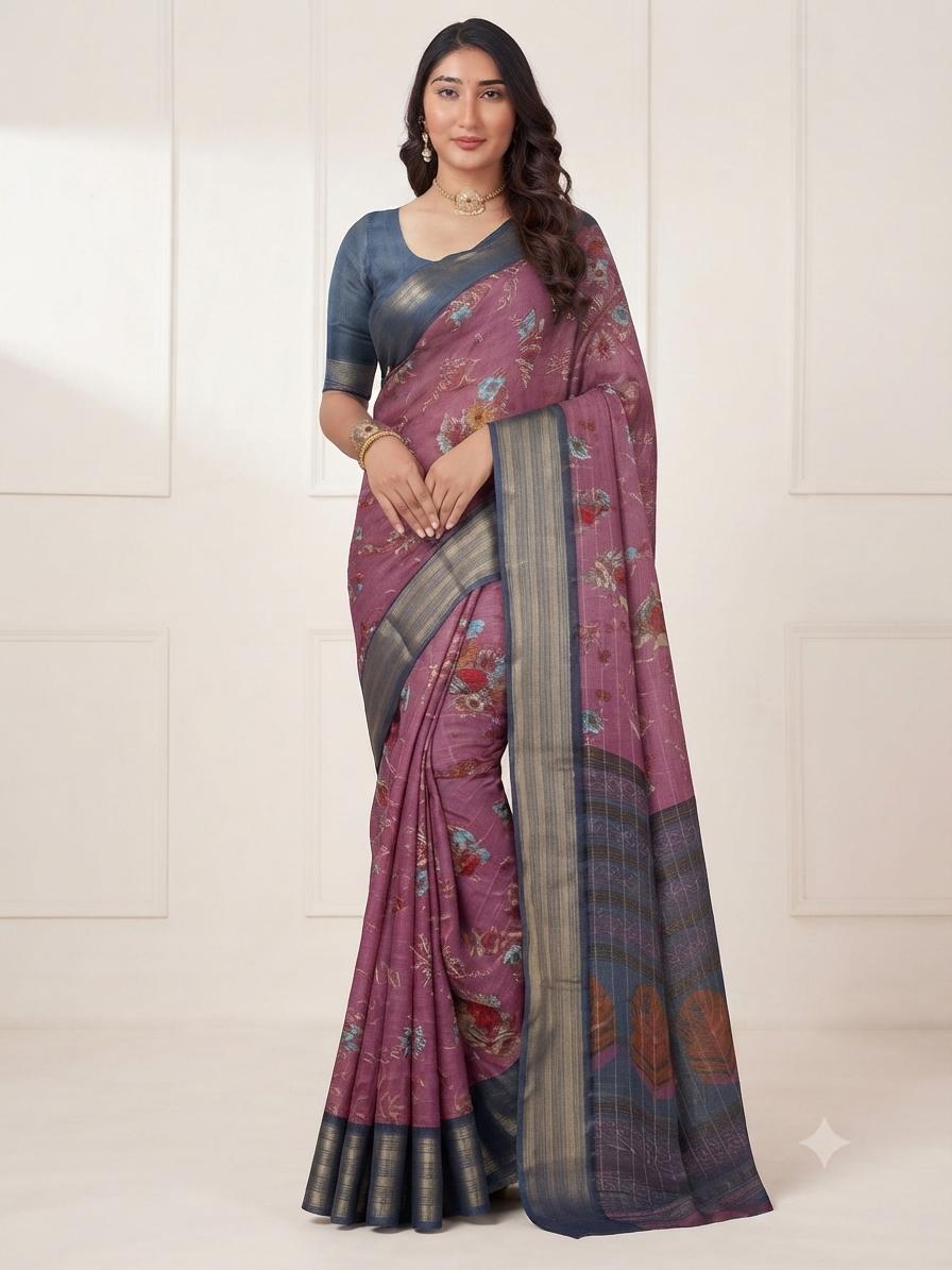 Mauve Meadow Saree