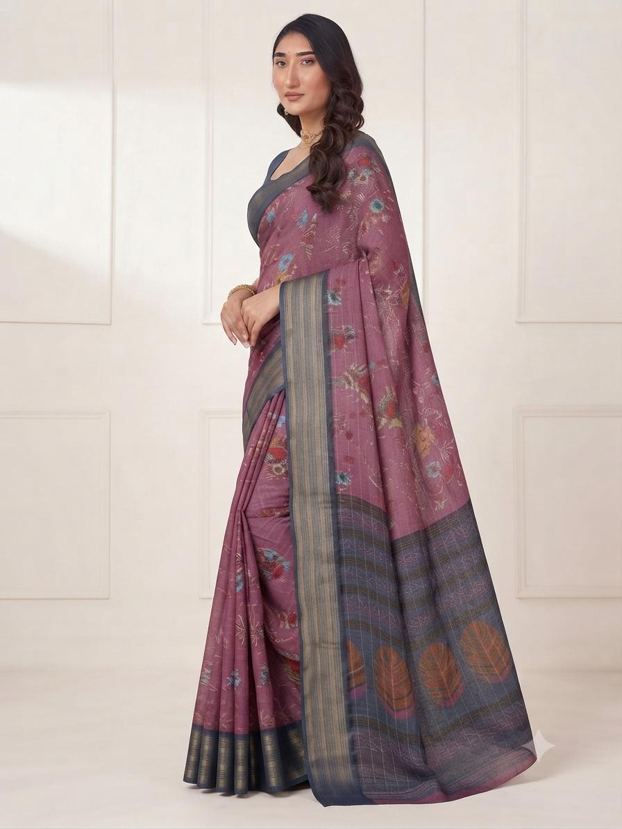 Mauve Meadow Saree